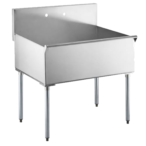 Commercial Stainless Steel Utility Sink with Backsplash
