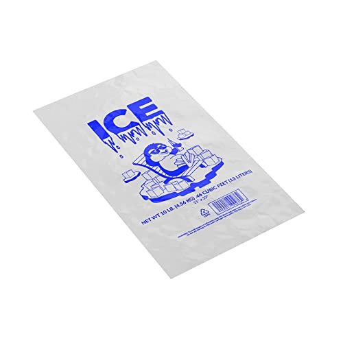 Krollen Industrial 10 lb. Clear Plastic Ice Bag with Ice Print - 1000/Case