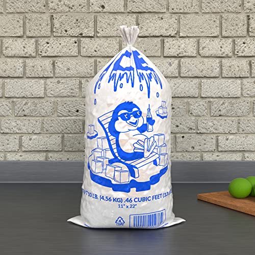 Krollen Industrial 10 lb. Clear Plastic Ice Bag with Ice Print - 1000/Case